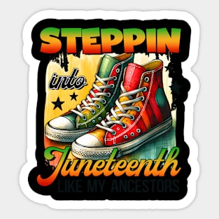 Junenth Stepping Into Junenth Black Sticker